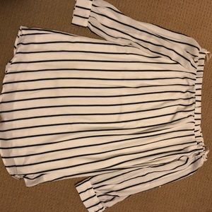 Ivory/black off the shoulder f21 dress